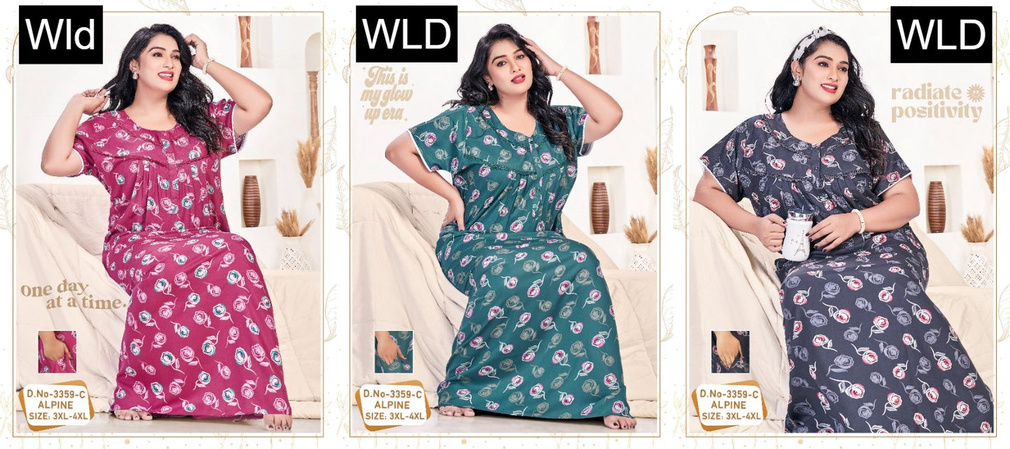 Design 3359 Wld Alpine Night Gowns Manufacturer India