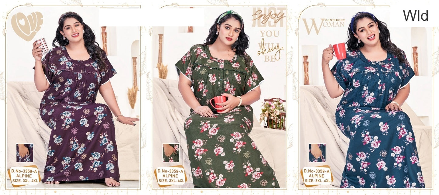 Design 3359 Wld Alpine Night Gowns Wholesaler Ahmedabad