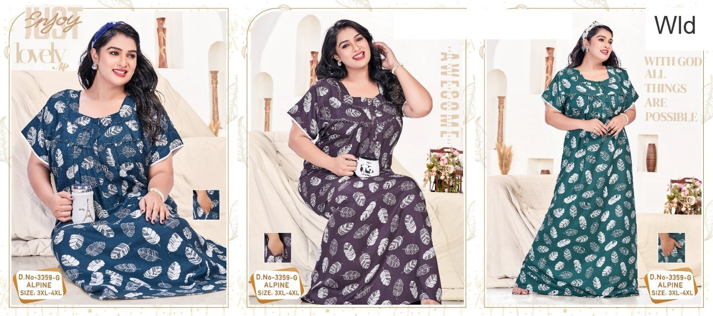 Design 3359 Wld Alpine Night Gowns Wholesaler Ahmedabad