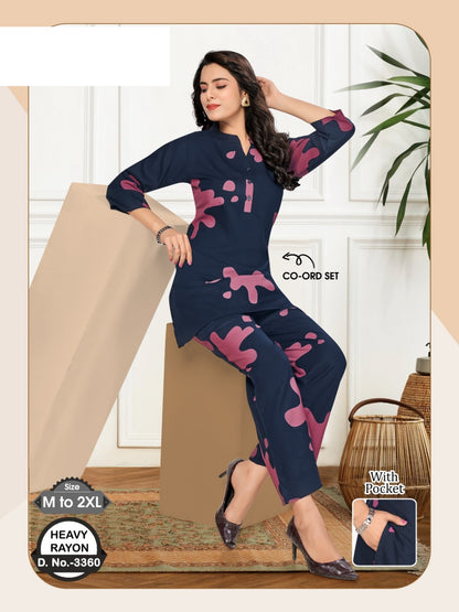 Design 3360 Wld Rayon Co Ord Set Exporter India