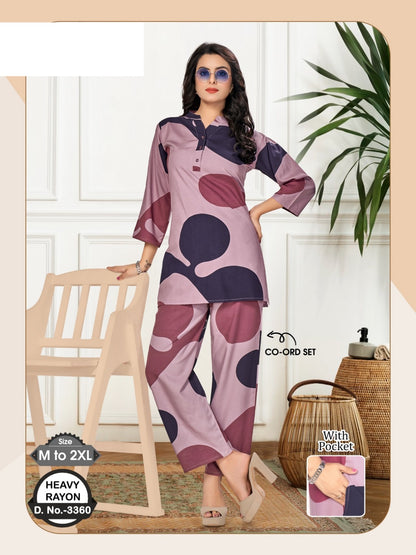 Design 3360 Wld Rayon Co Ord Set Exporter India