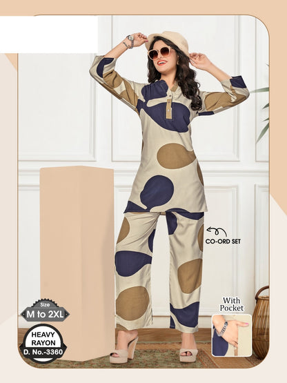Design 3360 Wld Rayon Co Ord Set Exporter India