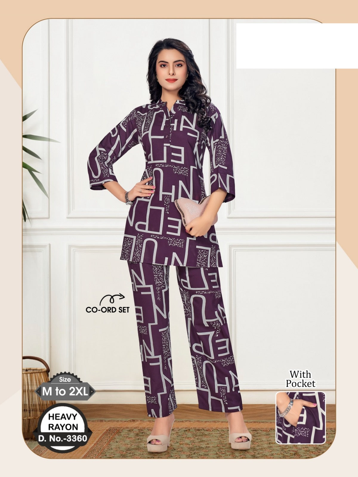 Design 3360 Wld Rayon Co Ord Set Exporter India