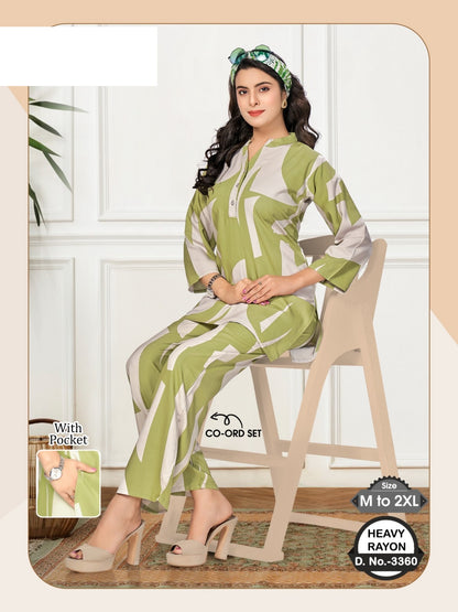 Design 3360 Wld Rayon Co Ord Set Exporter India