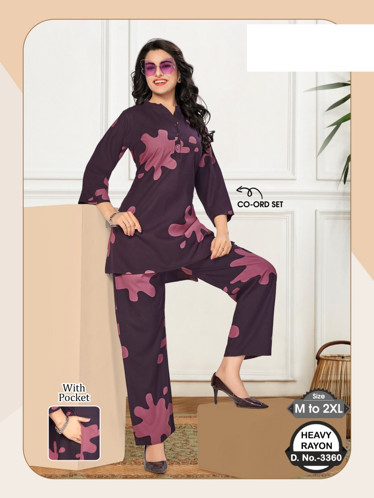 Design 3360 Wld Rayon Co Ord Set Exporter India