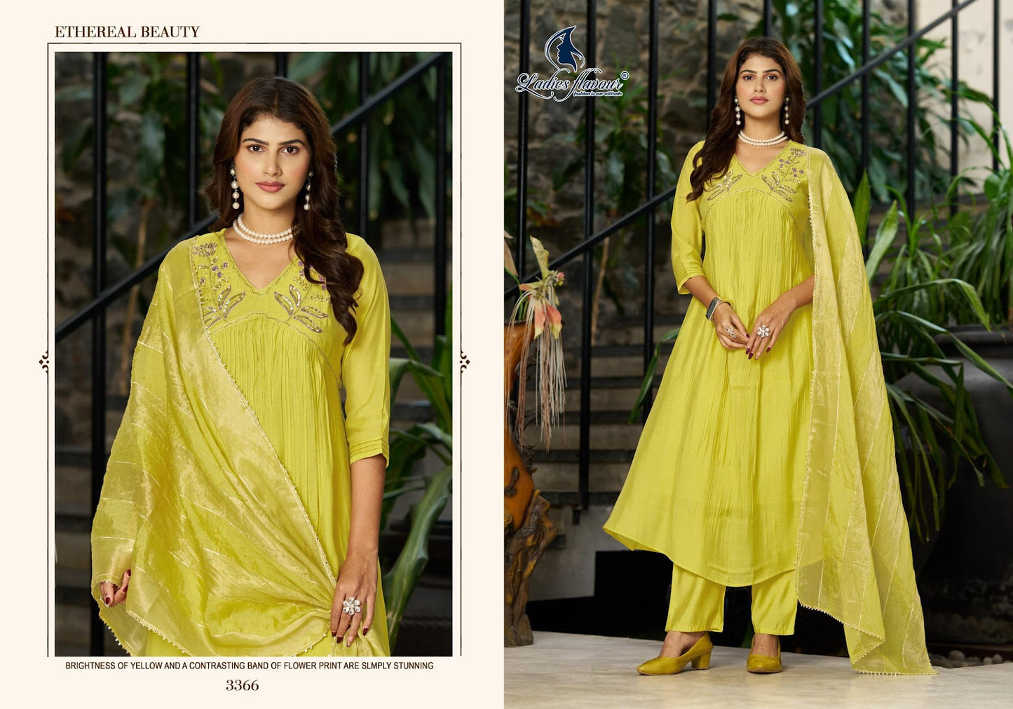 Design 3365-3370 Ladyf Chanderi Readymade Anarkali Suits Supplier