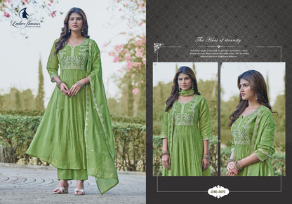 Design 3365-3370 Ladyf Chanderi Readymade Anarkali Suits Supplier