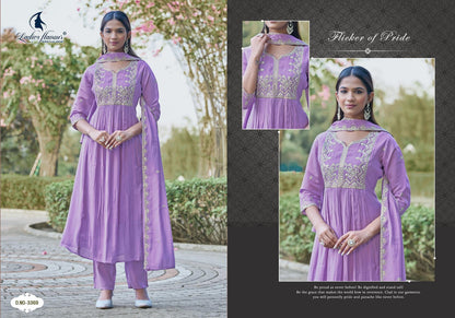 Design 3365-3370 Ladyf Chanderi Readymade Anarkali Suits Supplier