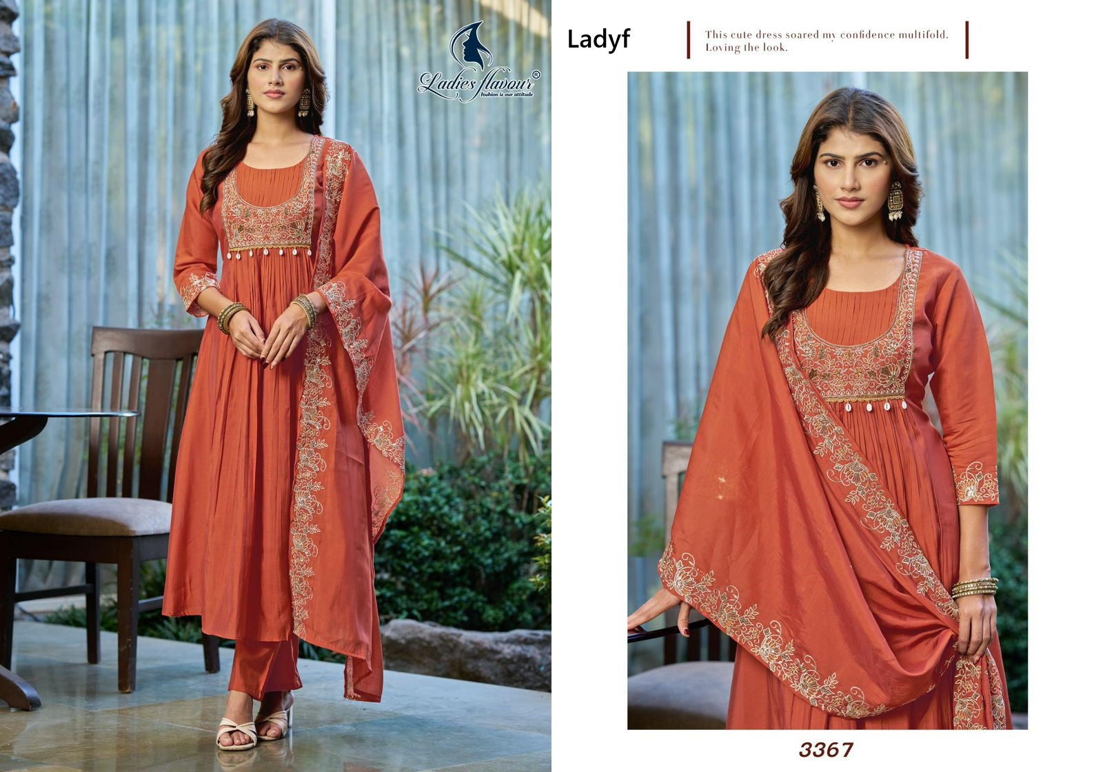 Design 3367 To 3370 Ladyf Mul Chanderi Readymade Anarkali Suits Supplier Ahmedabad