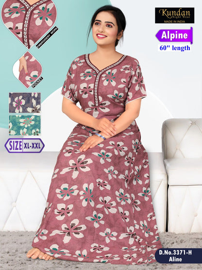 Design 3371 Kundan Alpine Night Gowns Supplier India