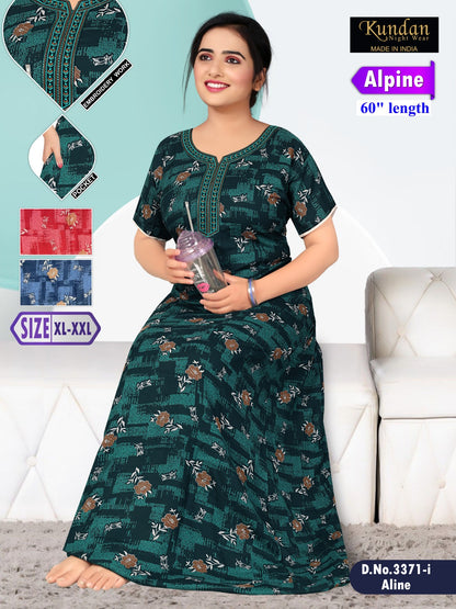 Design 3371 Kundan Alpine Night Gowns Supplier India