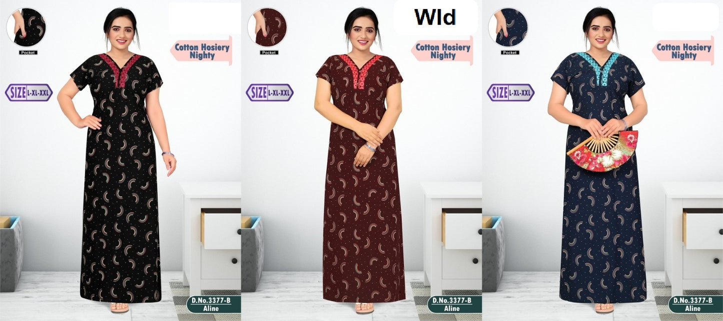 Design 3377 Wld Hosiery Night Gowns Manufacturer India