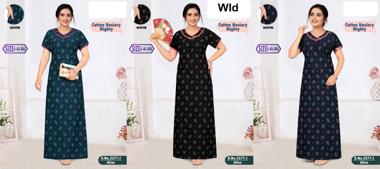 Design 3377 Wld Hosiery Night Gowns Manufacturer India