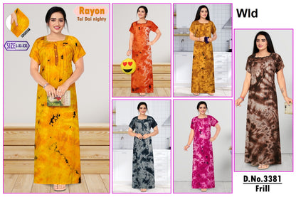 Design 3381 Wld Tie Dye Night Gowns Supplier