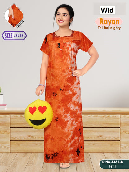 Design 3381 Wld Tie Dye Night Gowns Supplier