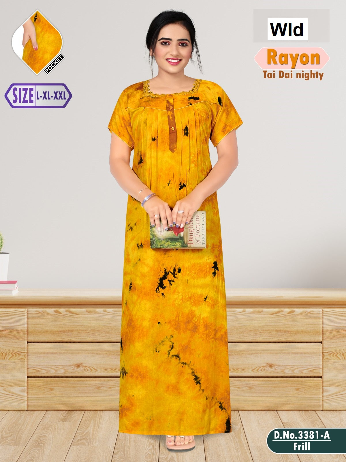 Design 3381 Wld Tie Dye Night Gowns Supplier