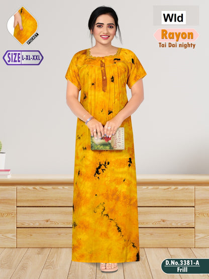 Design 3381 Wld Tie Dye Night Gowns Supplier