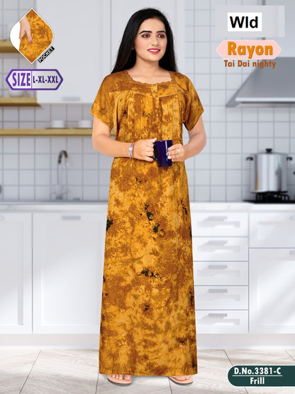 Design 3381 Wld Tie Dye Night Gowns Supplier