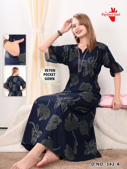 Design 340-342 Perfect Feel Reyon Night Gowns Supplier