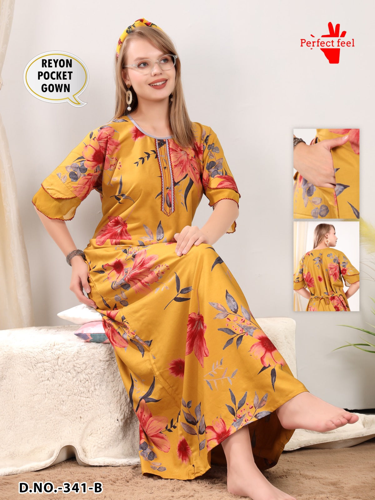 Design 340-342 Perfect Feel Reyon Night Gowns Supplier