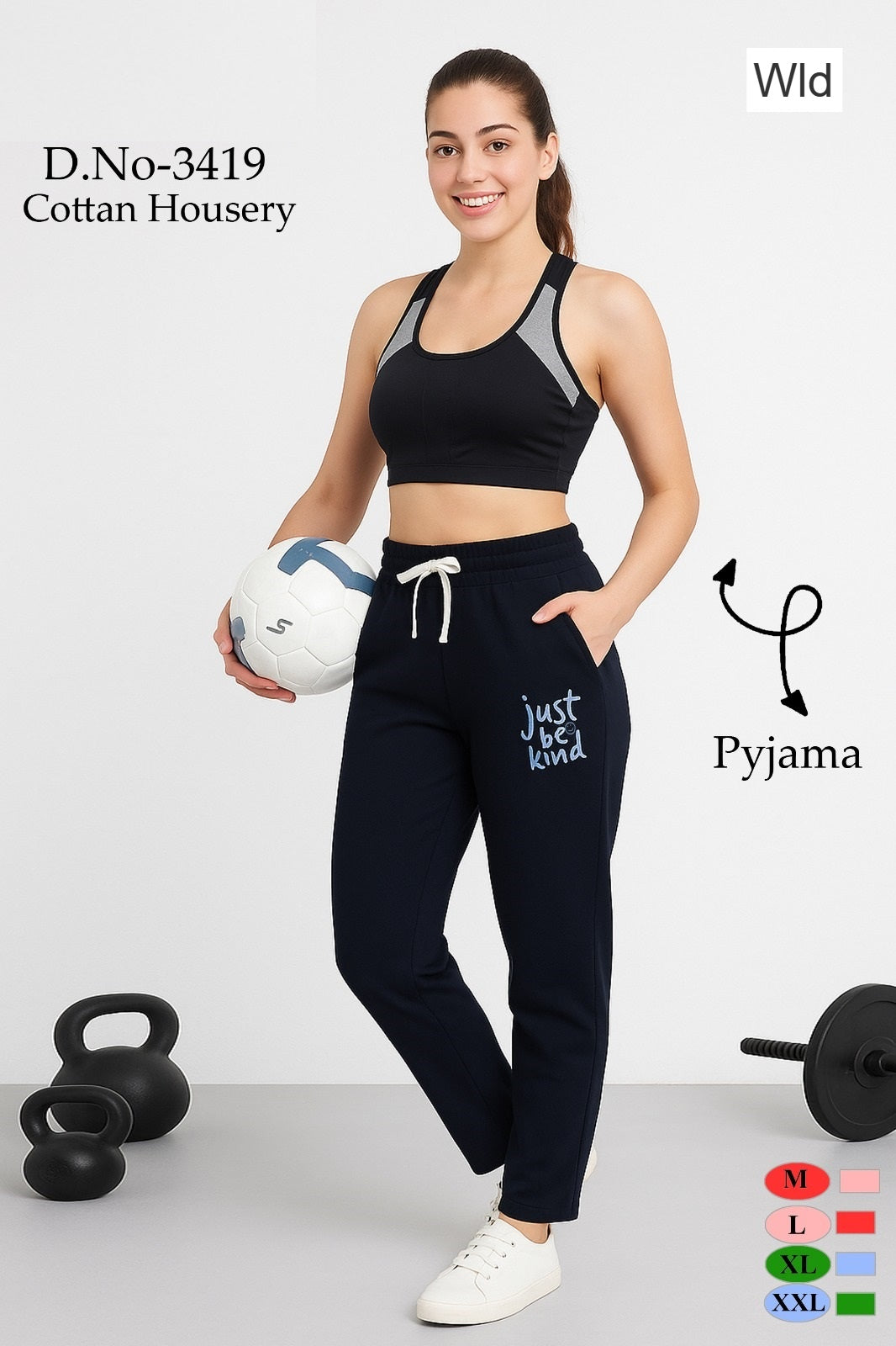 Design 3419 Wld Cotton Women Track Pants Wholesaler