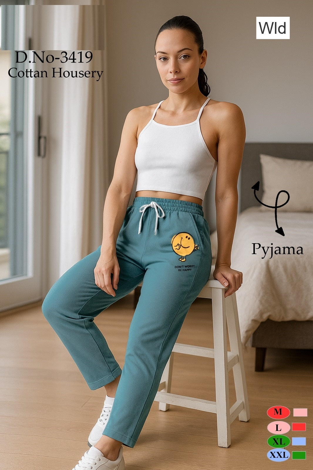 Design 3419 Wld Cotton Women Track Pants Wholesaler