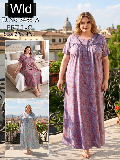 Design 3428-3468 Wld Rayon Night Gowns Wholesale Price