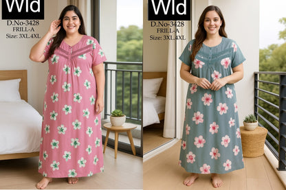 Design 3428-3468 Wld Rayon Night Gowns Wholesale Price