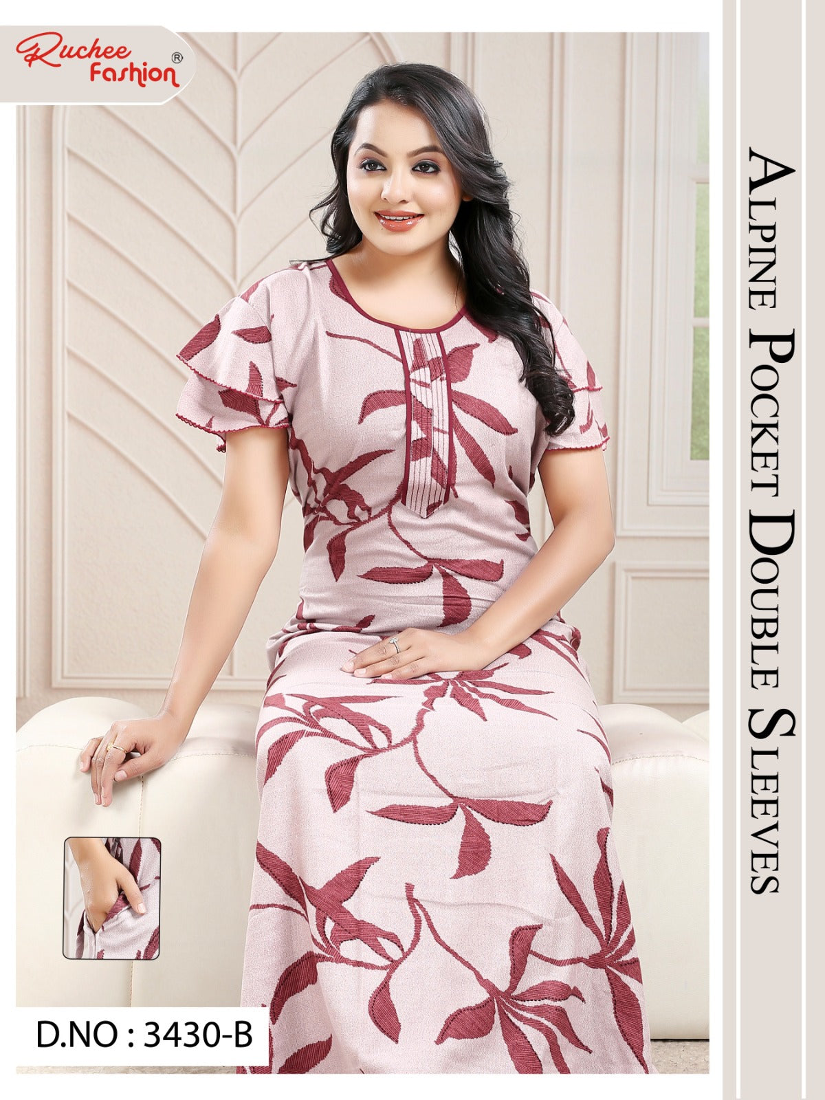 Design 3430-3432 Ruchee Fashion Alpine Night Gowns Supplier India