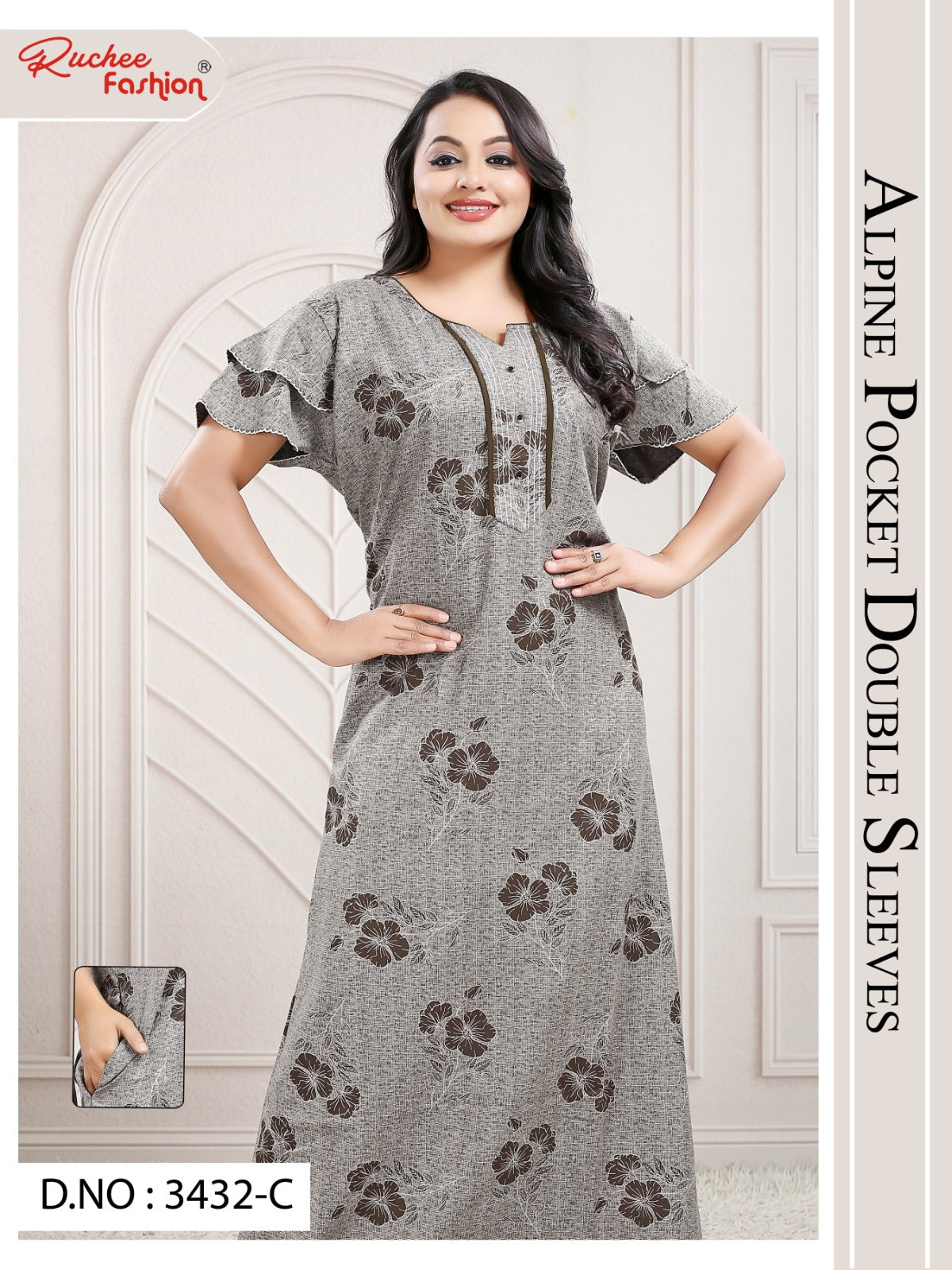 Design 3430-3432 Ruchee Fashion Alpine Night Gowns Supplier India