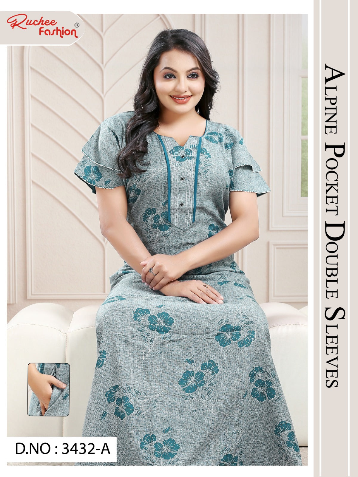 Design 3430-3432 Ruchee Fashion Alpine Night Gowns Supplier India