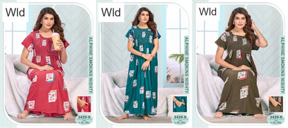 Design 3439 Wld Alpine Night Gowns Exporter Gujarat