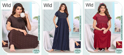 Design 3439 Wld Alpine Night Gowns Exporter Gujarat