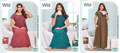 Design 3439 Wld Alpine Night Gowns Exporter Gujarat