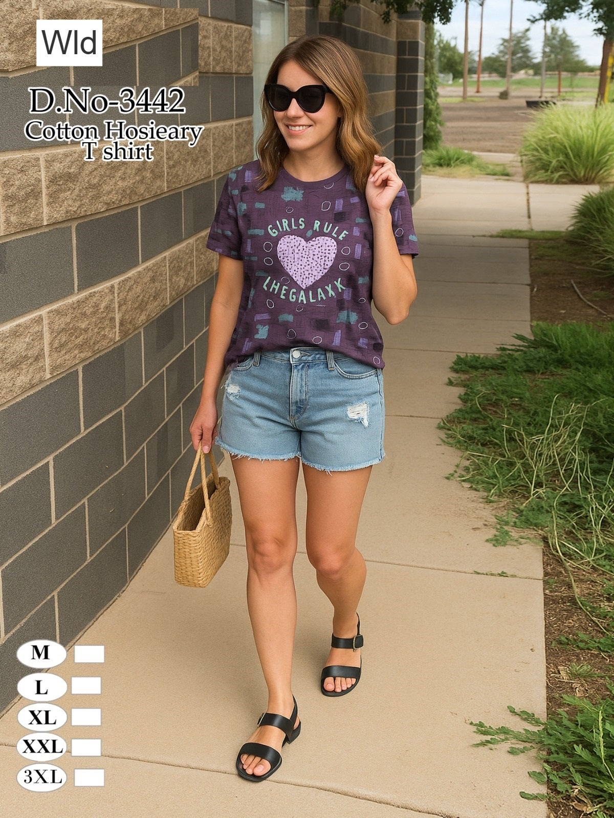 Design 3442 Wld Cotton Women Tshirt Wholesale Rate