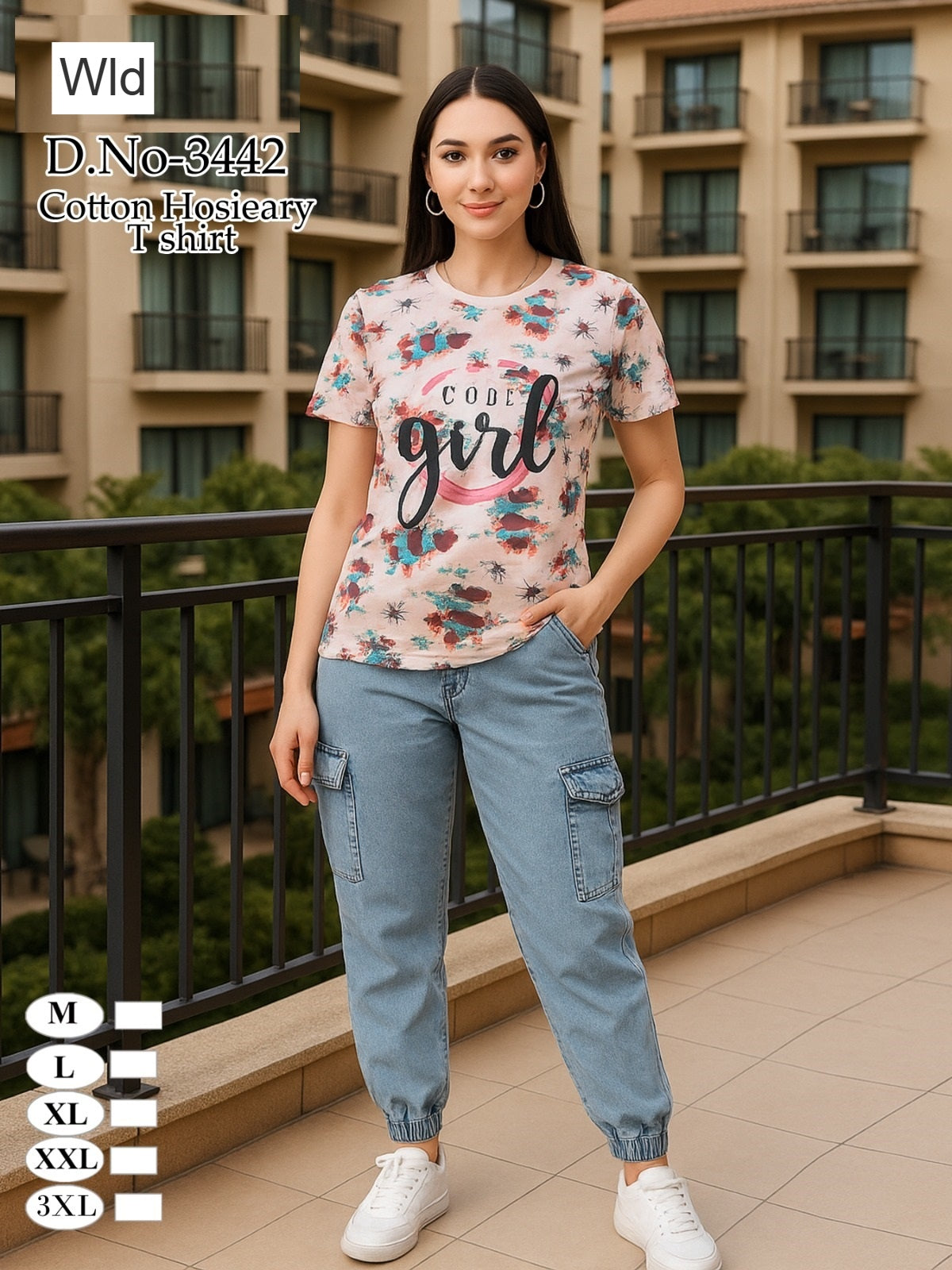 Design 3442 Wld Cotton Women Tshirt Wholesale Rate