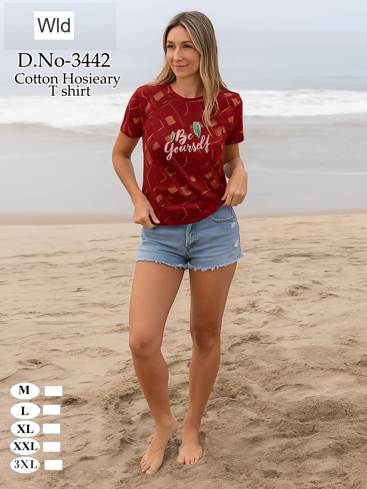 Design 3442 Wld Cotton Women Tshirt Wholesale Rate