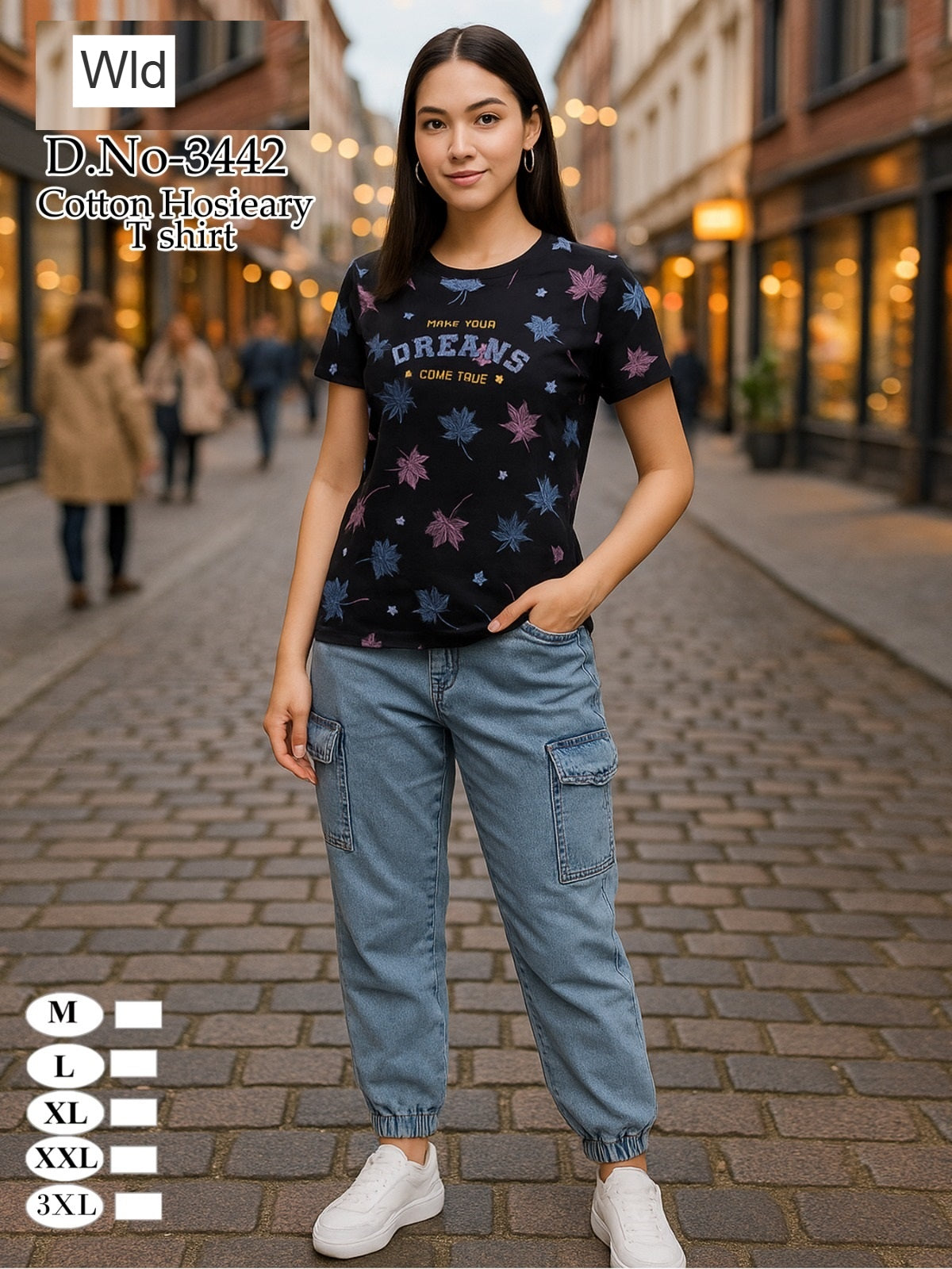 Design 3442 Wld Cotton Women Tshirt Wholesale Rate