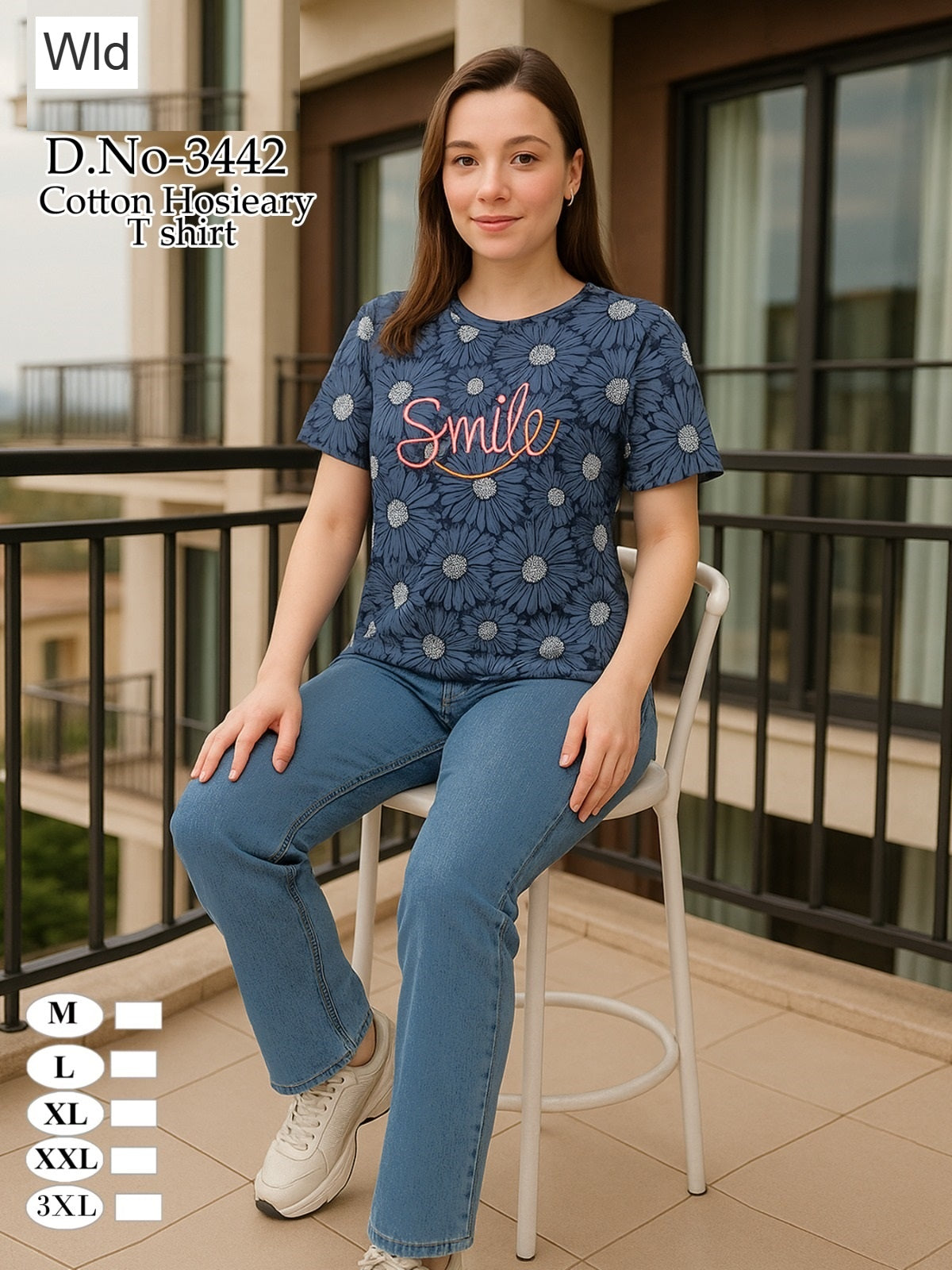 Design 3442 Wld Cotton Women Tshirt Wholesale Rate