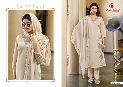 Design 3444-3445 Ab Ladyf Mul Chanderi Readymade Pant Style Suits Exporter Gujarat