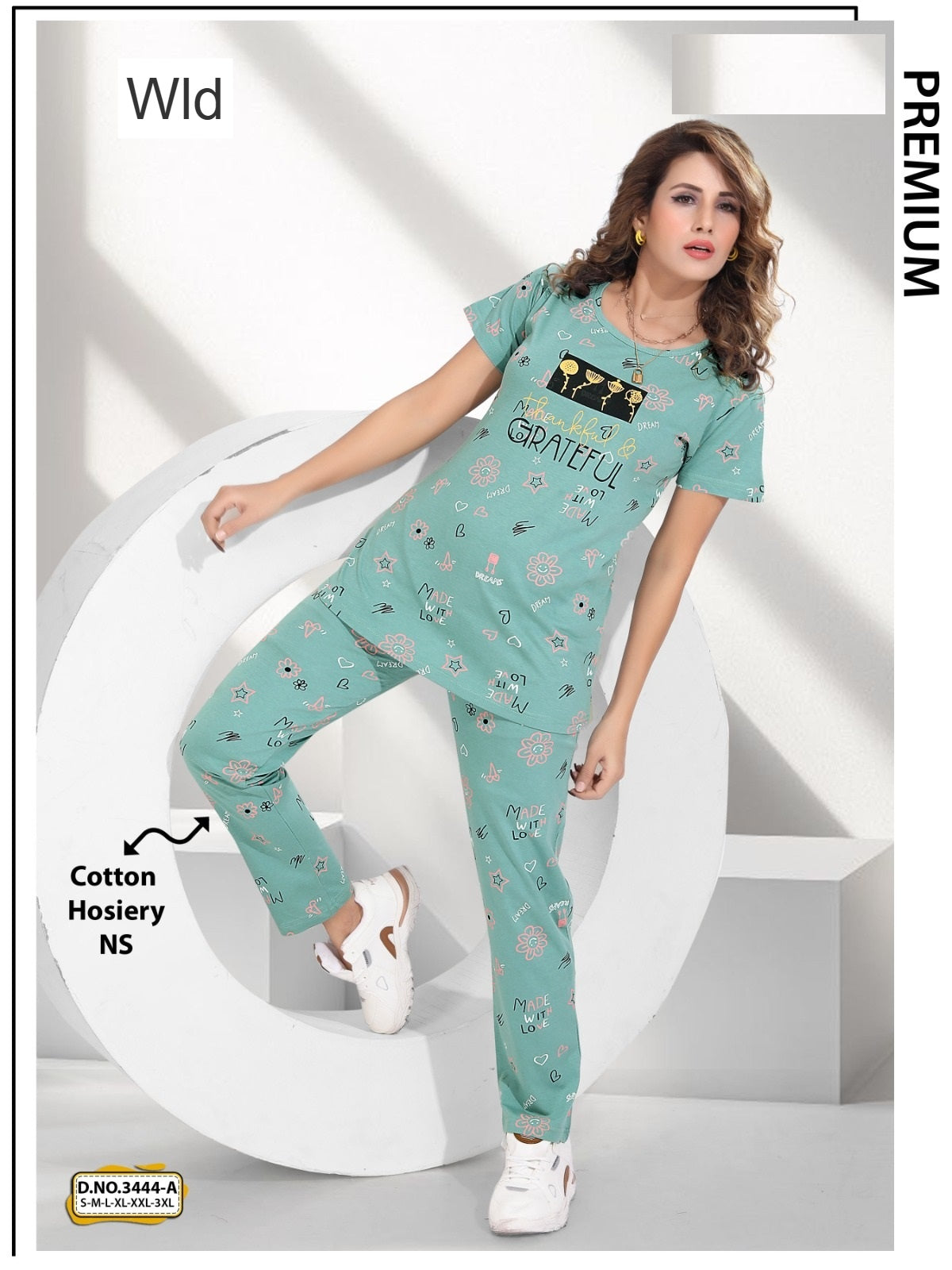 Design 3444 A Wld Cotton Pyjama Night Suits Supplier