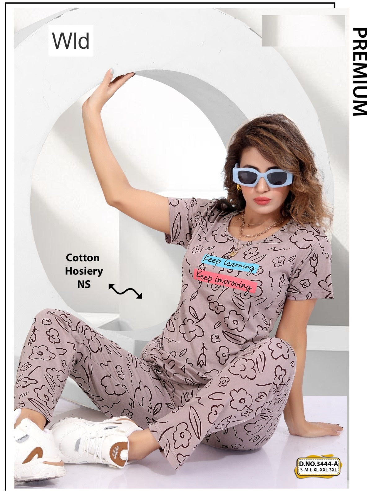 Design 3444 A Wld Cotton Pyjama Night Suits Supplier