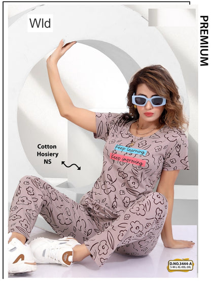 Design 3444 A Wld Cotton Pyjama Night Suits Supplier