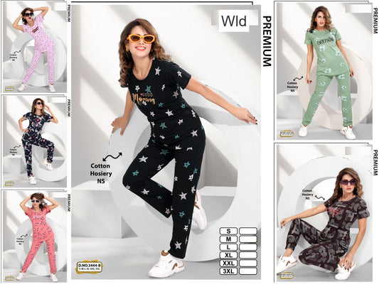 Design 3444 B Wld Cotton Pyjama Night Suits Exporter