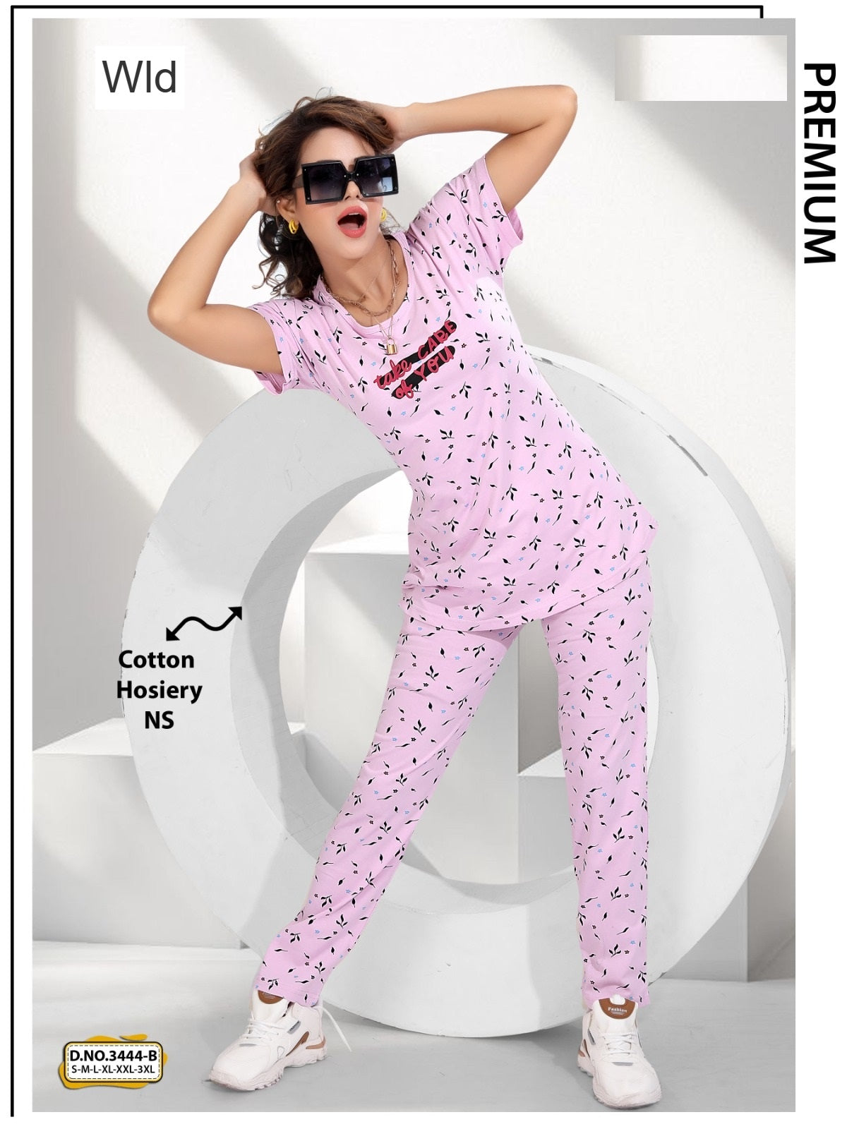 Design 3444 B Wld Cotton Pyjama Night Suits Exporter