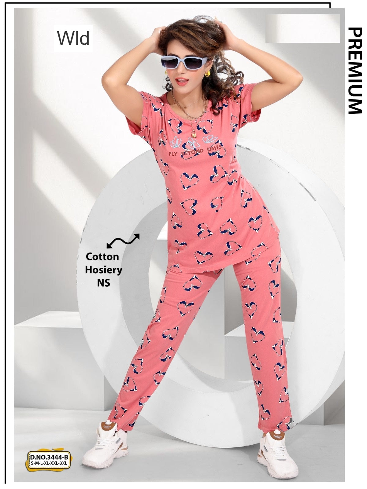 Design 3444 B Wld Cotton Pyjama Night Suits Exporter