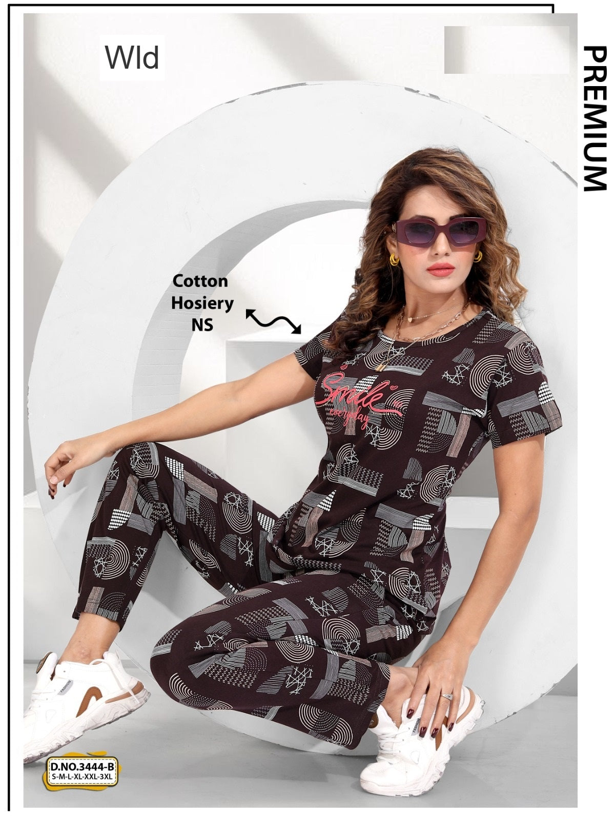 Design 3444 B Wld Cotton Pyjama Night Suits Exporter