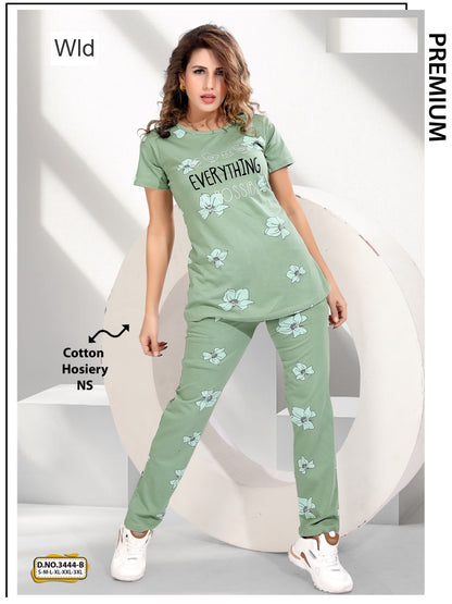 Design 3444 B Wld Cotton Pyjama Night Suits Exporter