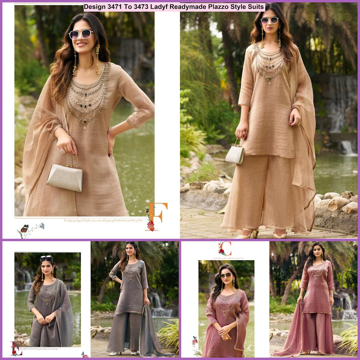 Design 3471 To 3473 Ladyf Salsa Readymade Plazzo Style Suits Supplier Gujarat
