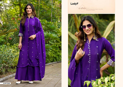 Design 3474-3475 Ladyf Vichitra Readymade Plazzo Style Suits Manufacturer Gujarat